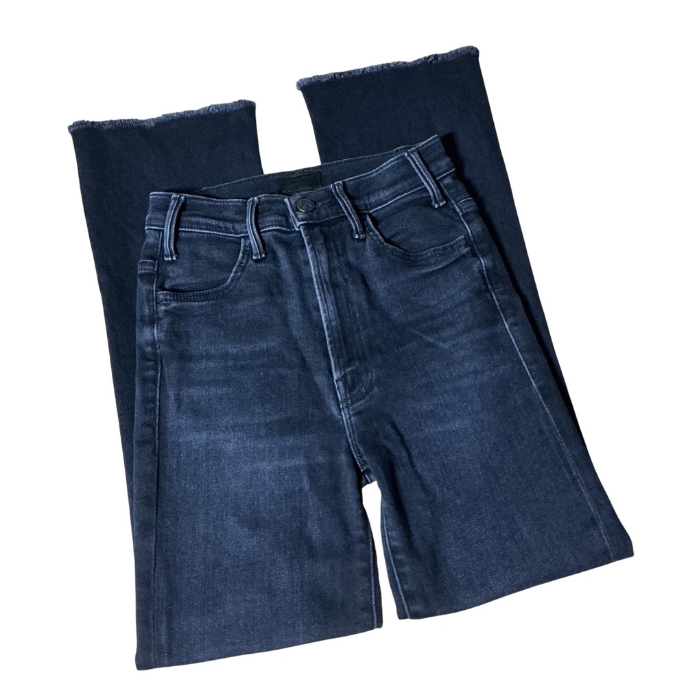 MOTHER The Hustler Ankle Fray Jeans Encounters At‎ Night Black 1117-966 Size 23
